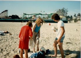 Adria, Terri, and Steve at Santa Cruz Boardwalk Beach