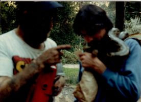 Eddie and Kit Montessa with snake