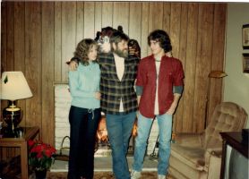 Terri Hansen, Eddie Carney, and Steve Higgins, Christmas at grandparents house 