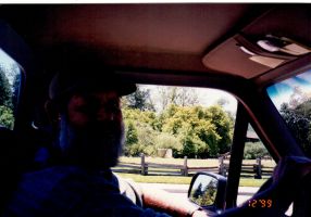 Driving past Felton Covered Bridge