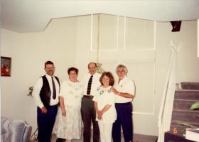 Eddie Carney, Louise Marrin, Jody Wiklerson, Eli Samora at grandpa Chappy's funeral