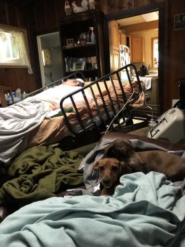 Home hospice, Mary Lu and Pvt Chapman keeping watch 