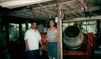 Timmy, Troy, building Eddie's garage foundation