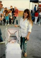 Kim and baby girl, Boardwalk  