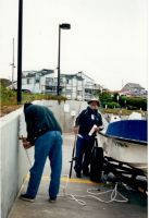 Paul Helliker and Eddie fishing in Santa Cruz Bay