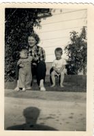 Georgia Marvell and Eddie Carney, always in stripes, with neighbor, Ronnie Henry