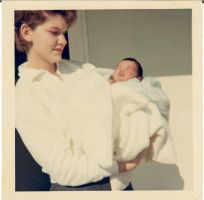James Eddie Carney newborn with mom, Georgia Marvell Carney