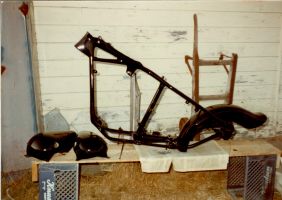 Eddie building motorcycle frame